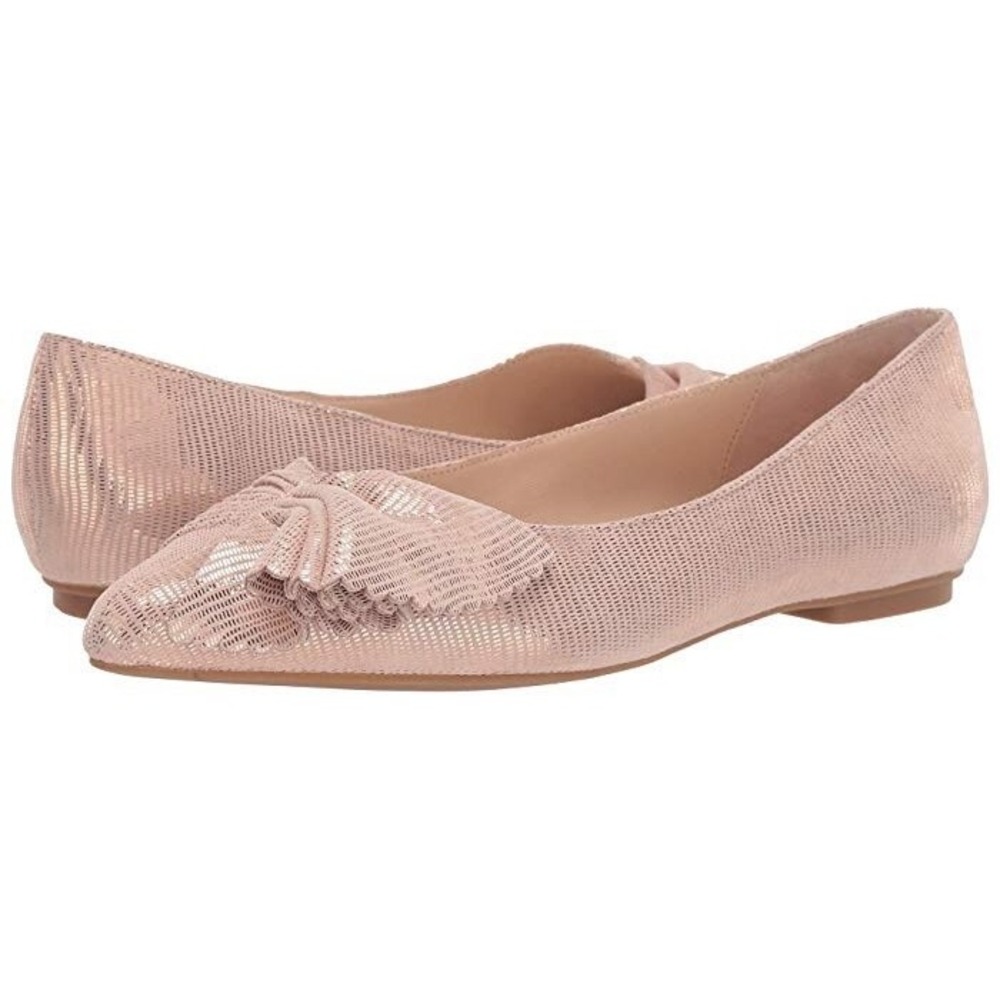 NIB- Kate Spade blush pink metallic tassel pointed-toe flats size 10